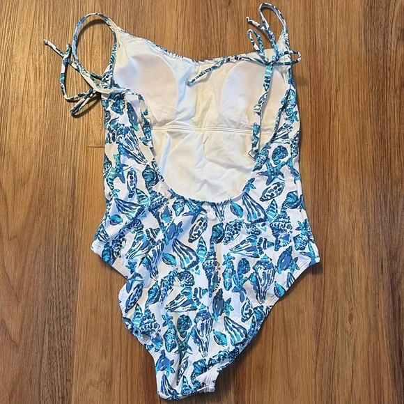Lilly Pulitzer Blue Turtle Print One Piece Swimsuit - Picture 6 of 9